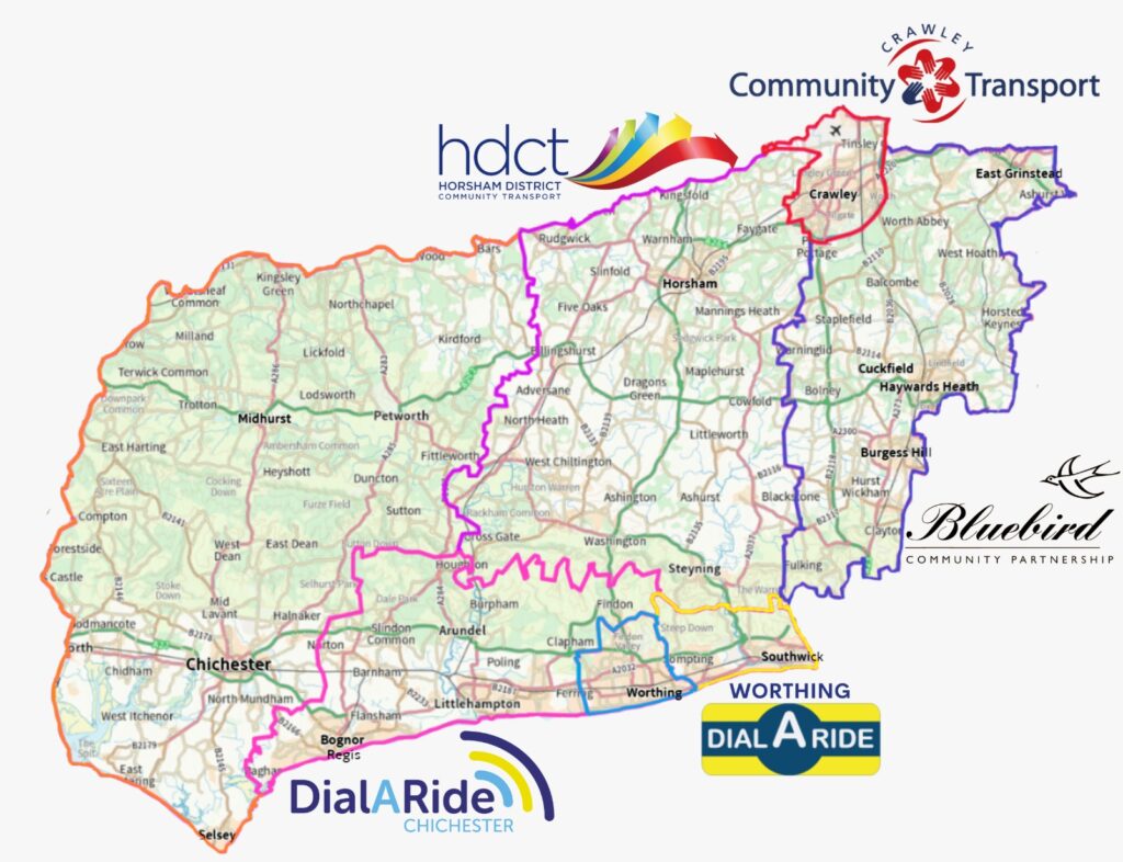 Map of CTSussex service areas